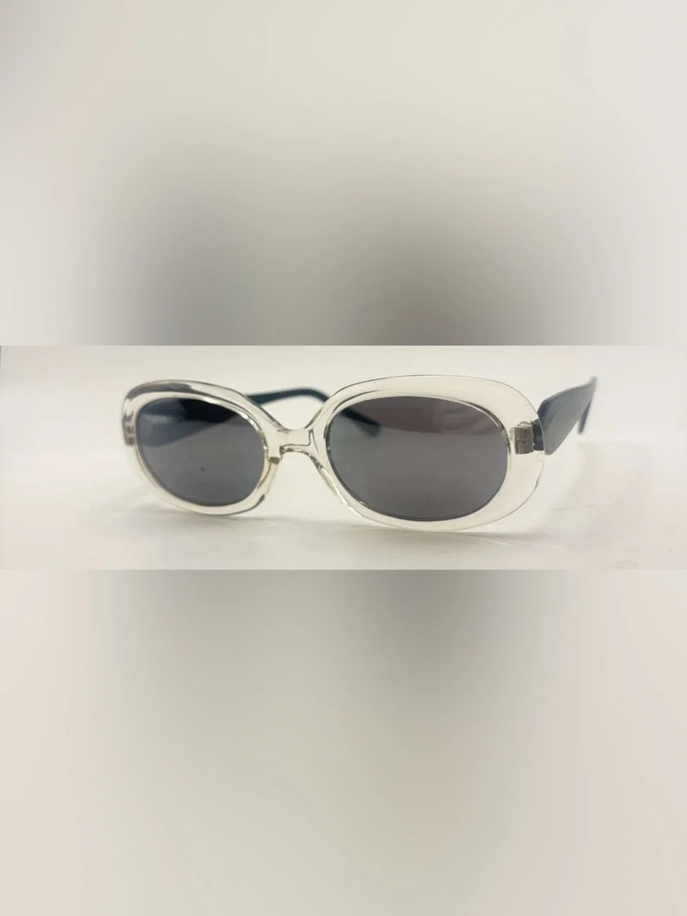 Black Translucent Oval Sunglasses Frames Only